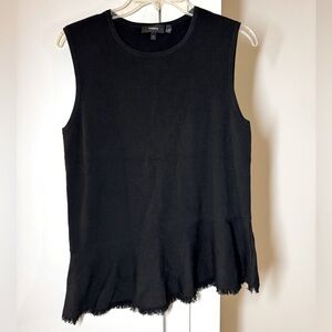 Theory Woman Black Crew Neck Knit Tank Top